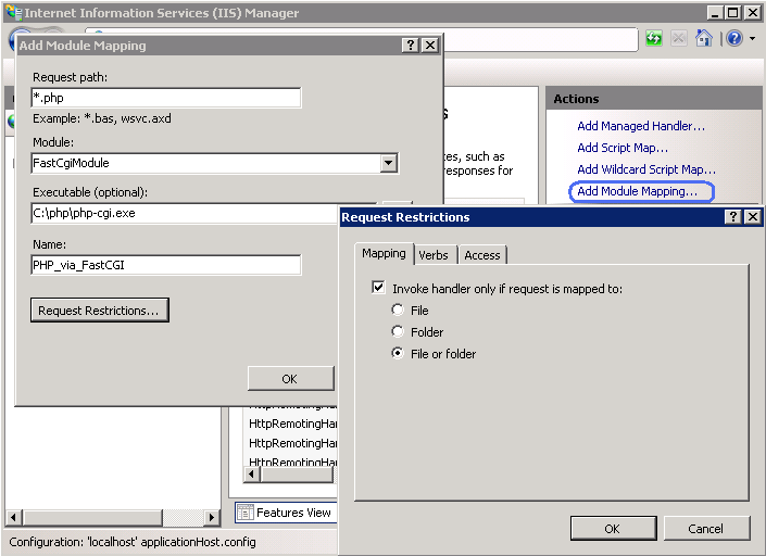 Crear mapas controlador de IIS para PHP: Agregar controlador de Cartografía